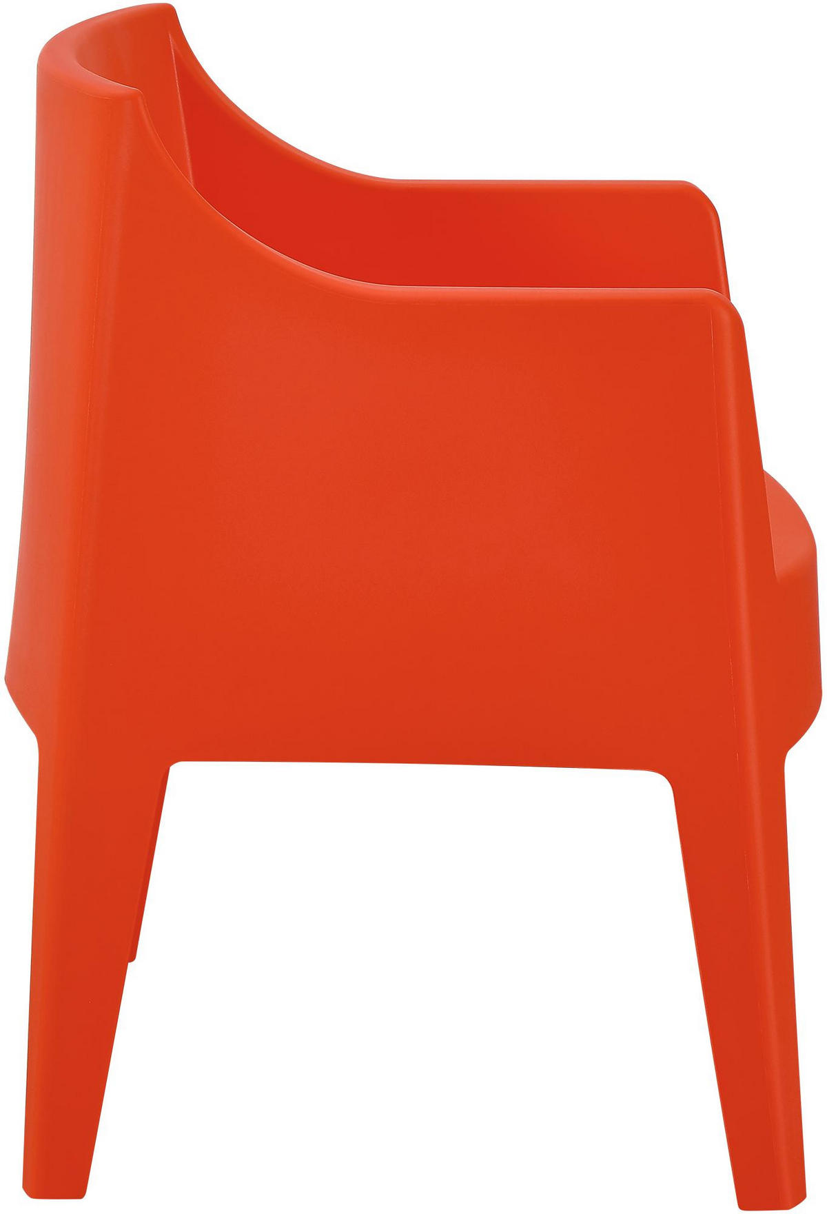 GARTENSTUHL Henri 6er Set 73x57x78cm Kunststoff Orange Stapelstuhl - Orange, Kunststoff (73/78/57cm) - DELUKE