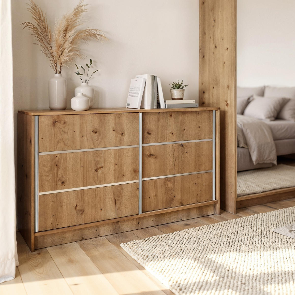 KOMMODE Samantha 160 cm, mit Sprossen, artisan - Braun, Kunststoff (161/85/44cm) - Margaret Hadas24
