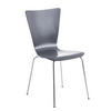 BESUCHERSTUHL Jaron mit Holzsitz und Metallgestell, Farbe: Grau - Chromfarben/Grau, Holz/Metall (43/84/50cm) - TPFLiving