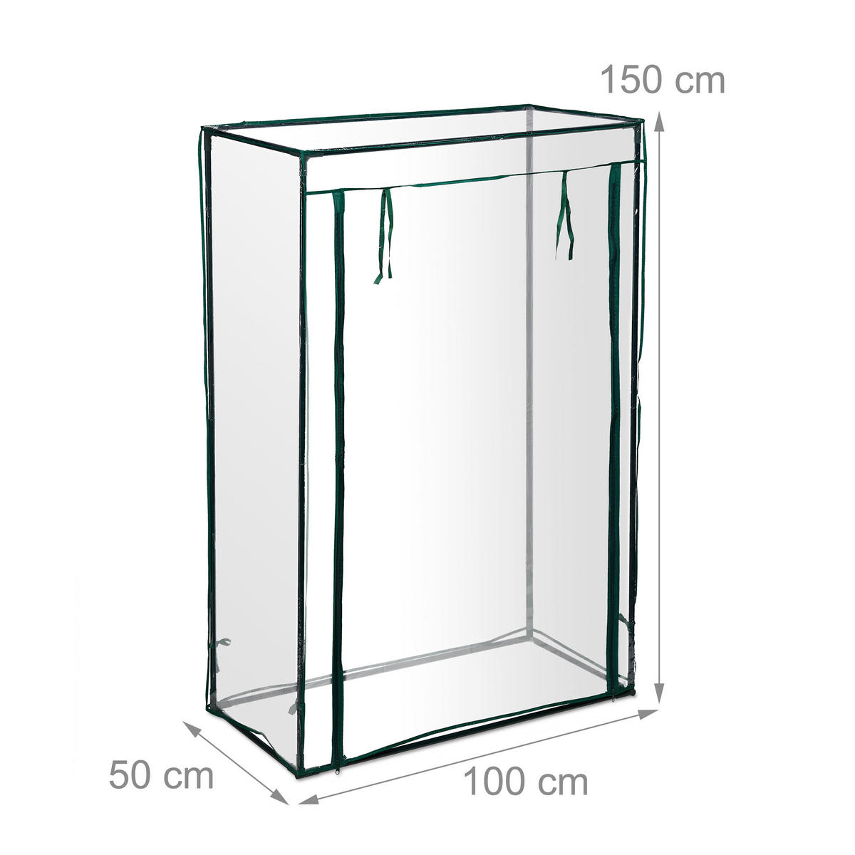 GEWÄCHSHAUS Transparent Tomaten PVC 150x100x50 cm - Transparent, Kunststoff/Metall (100/150/50cm) - Relaxdays