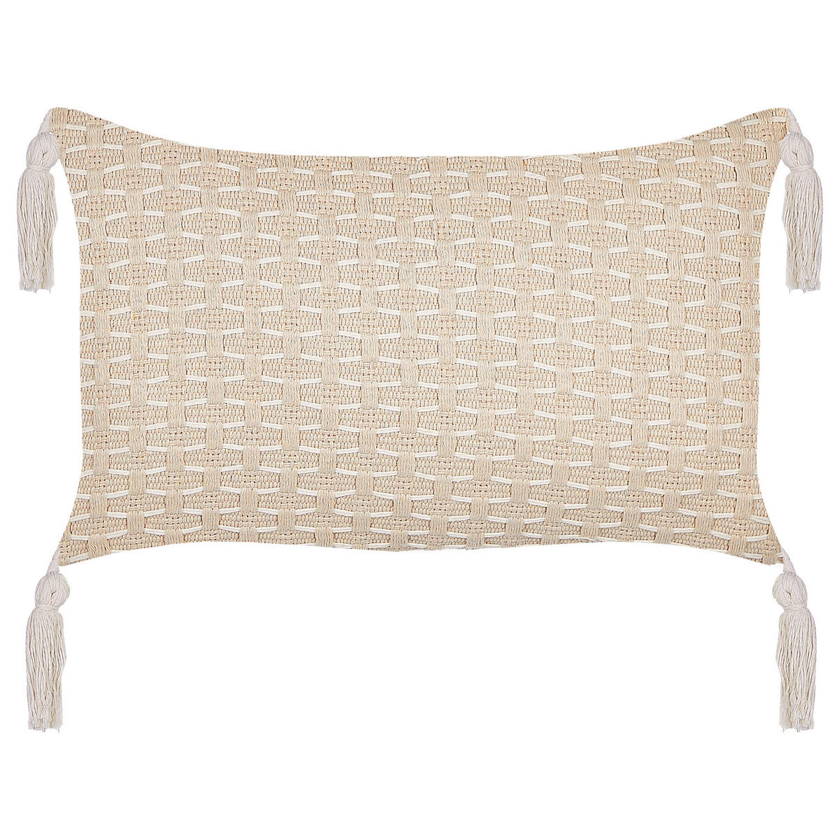 DEKOKISSEN 2er-Set Hellbeige 45/25 cm Hakone - Beige, Textil (45/25cm) - Beliani