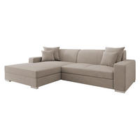ECKSOFA Mexico, Seite: Links - Chromfarben/Beige, Holz/Kunststoff (263/178cm) - MIRJAN24