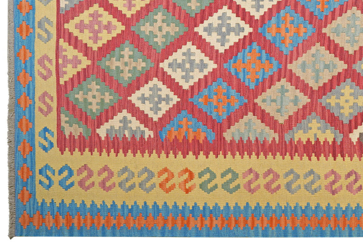 HANDWEBTEPPICH Kelim Gashgai Rot 297/206 cm Schurwolle - Rot, Textil (206/297cm) - Looma