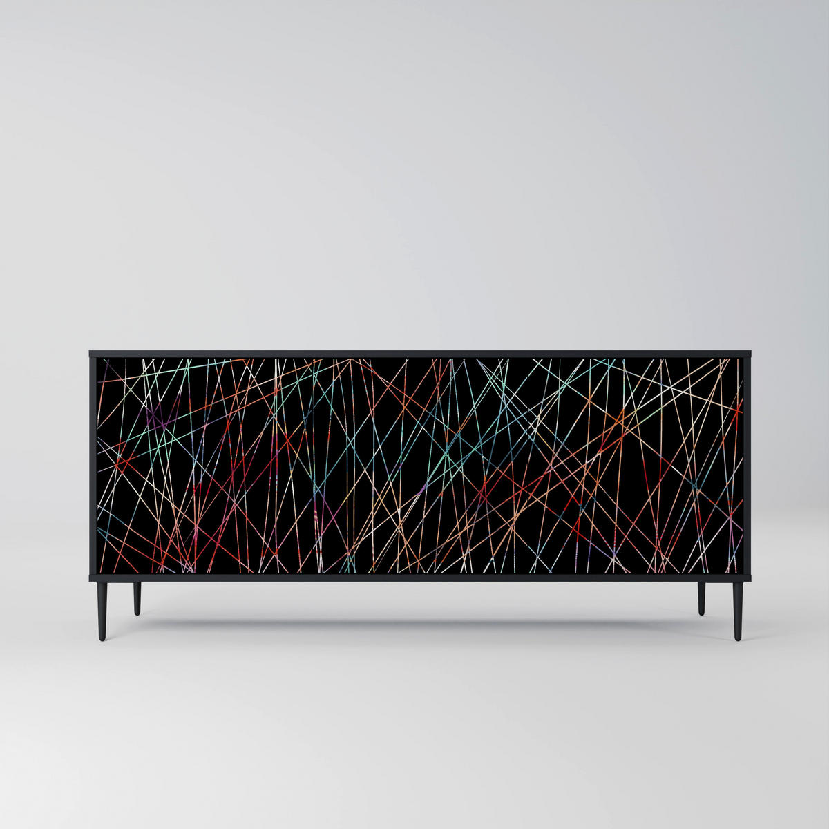 SIDEBOARD LUMINOUS SNARE, Eicheneffekt, 164,5x42x77,5 cm, 3 Türen - Eichefarben/Buchefarben, Holzwerkstoff/Buchenholz (164.5/77.5/42cm) - SpaceRebels
