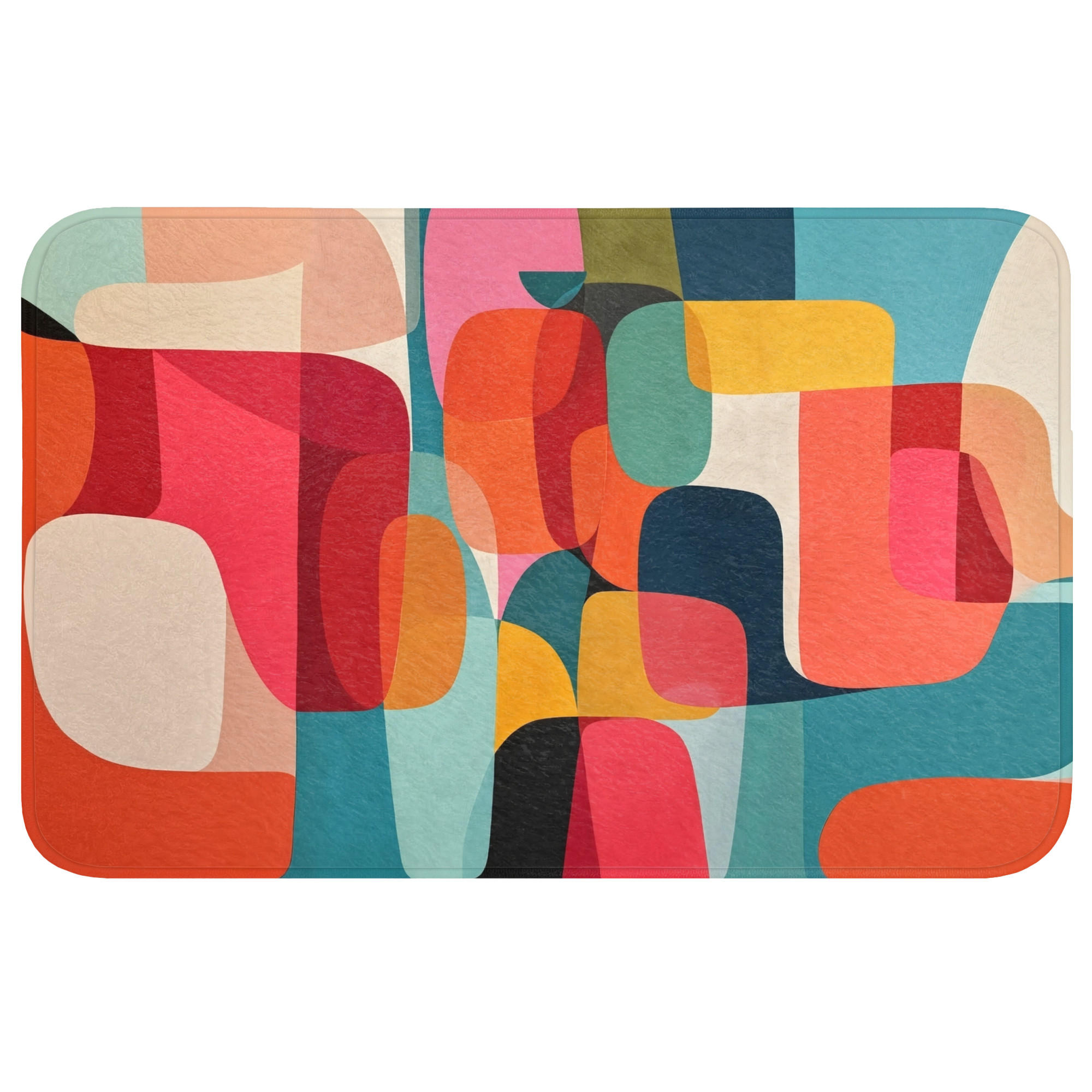 BADEMATTE Formen - Bunt - Abstrakt - Flugzeuge Badvorleger 80x50 cm - Multicolor, Kunststoff/Textil (80/50cm) - OnlyWow