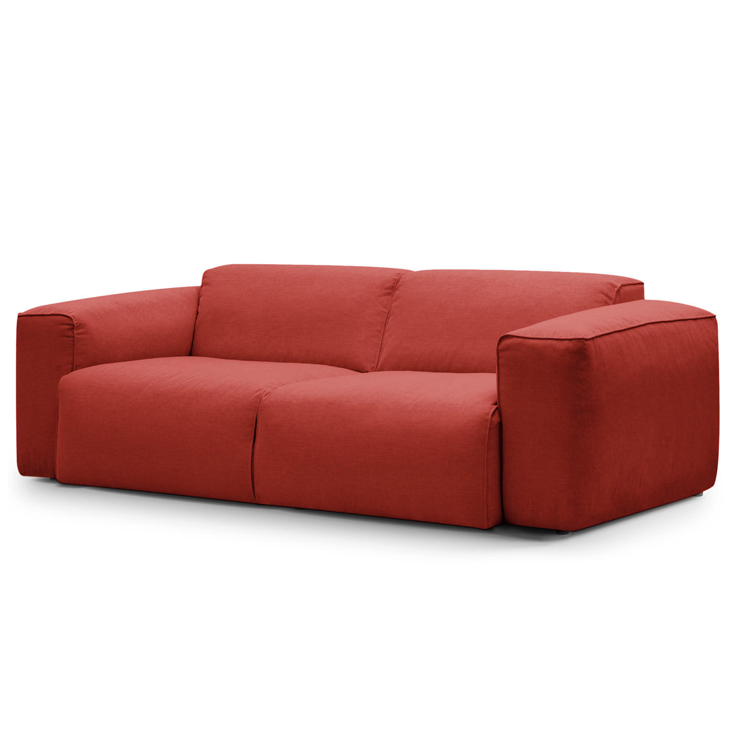 2-SITZER SOFA - Rot/Schwarz, Kunststoff/Textil (220/71/102cm) - home24