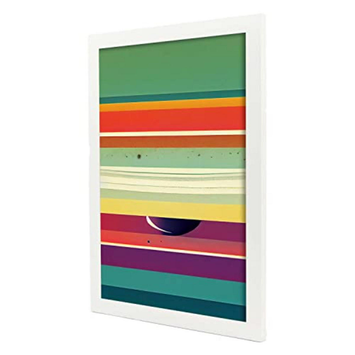 POSTER Set mit 4 Teilt Abstrakt Moderne Galaxien A3 Weißer Rahmen - Weiß, Papier (29.7/3cm) - Nacnic