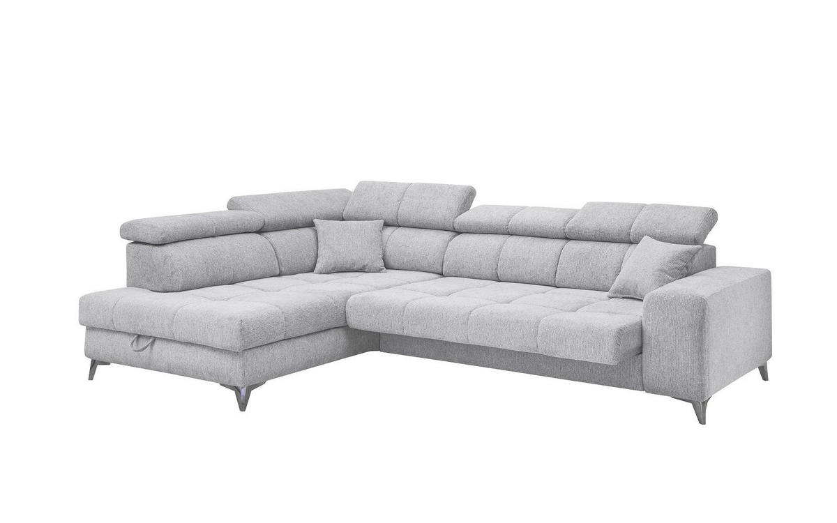 ECKSOFA mit elektrischer Wallaway-Funktion und vielseitigen Anpassungsmöglichkeiten - Hellgrau, Textil (282/198cm) - ed exciting design