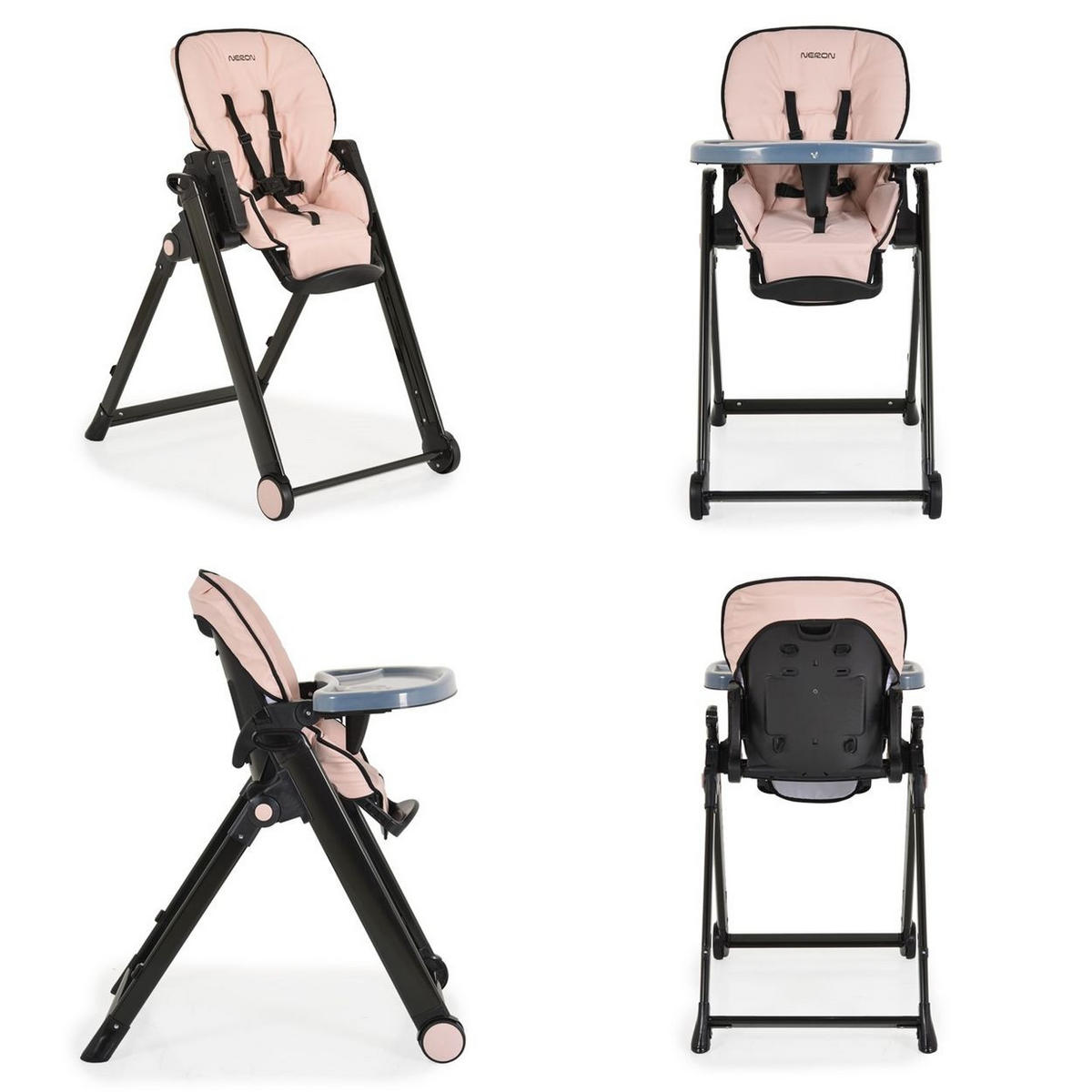 HOCHSTUHL Neron Fußstütze rosa klappbar Rückenlehne verstellbar Gurt - Rosa, Kunststoff (55/85/75cm) - Cangaroo