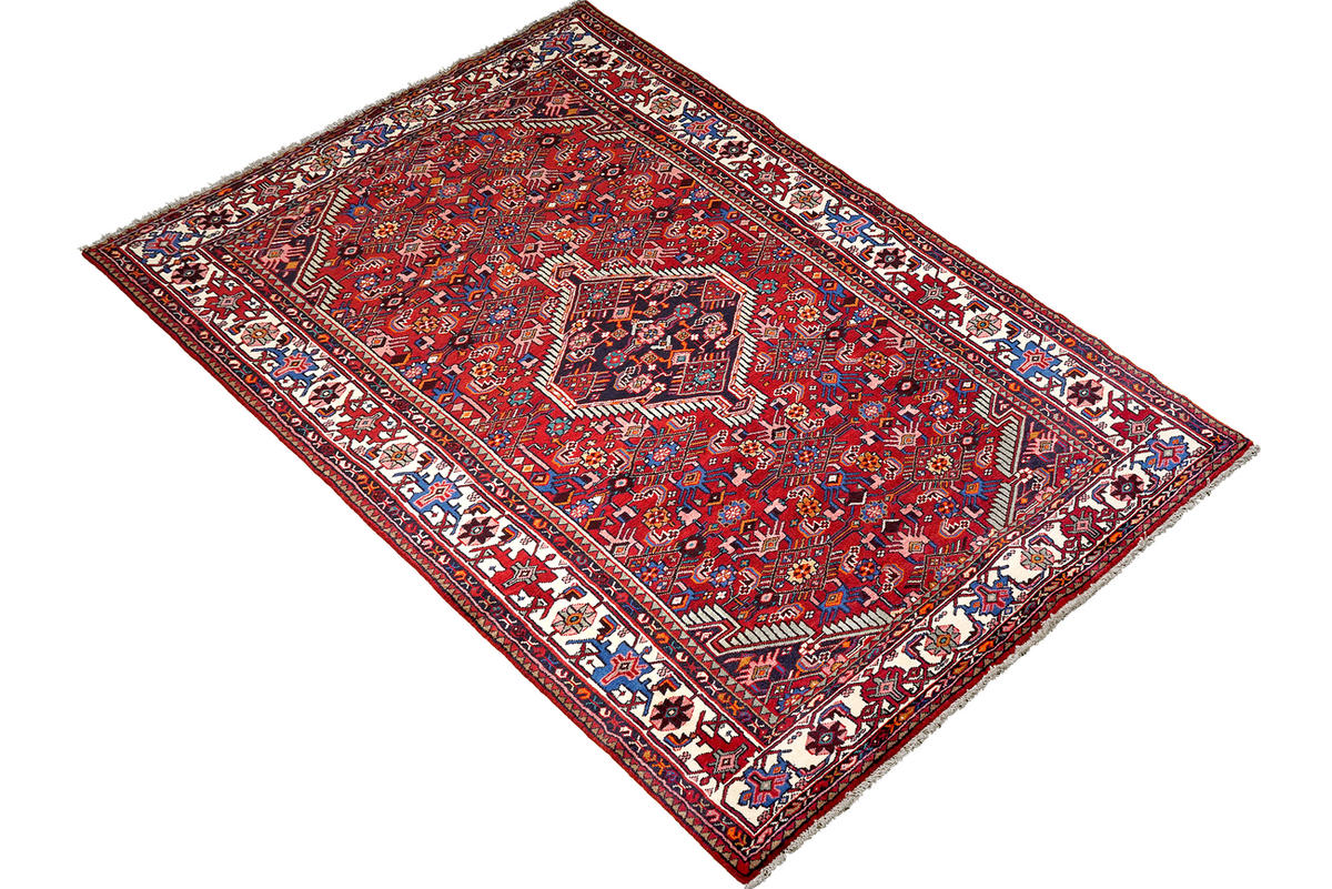 TEPPICH Assadabad Rot 245/136 cm Schurwolle - Rot, Textil (136/245cm) - Looma
