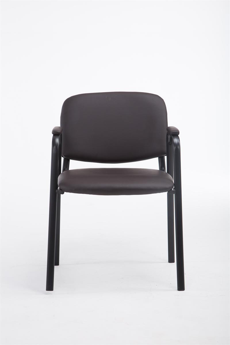 BESUCHERSTUHL Keen PRO, Kunstleder mit Armlehne - Gestell Schwarz / Bezug Braun - Schwarz/Braun, Textil/Metall (53/79/53cm) - TPFLiving