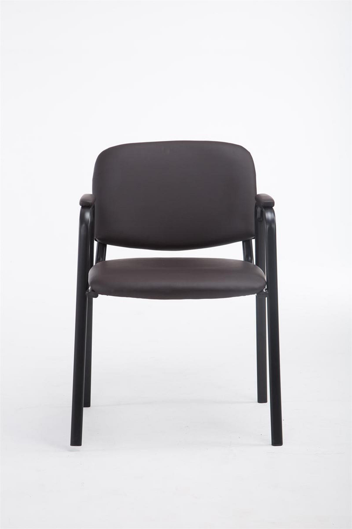 BESUCHERSTUHL Keen PRO, Kunstleder mit Armlehne - Gestell Schwarz / Bezug Braun - Schwarz/Braun, Textil/Metall (53/79/53cm) - TPFLiving
