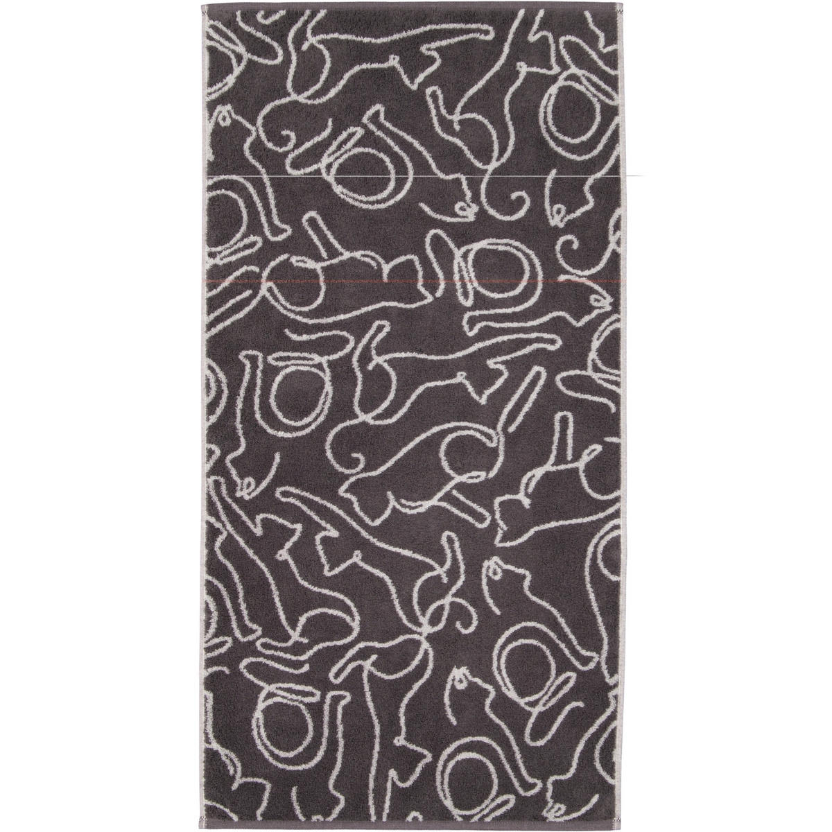 HANDTUCH CUTE CATS EDITION CATS 6264 BASALT/PLATIN - 77 - Grau, Textil (50/100cm) - Cawoe