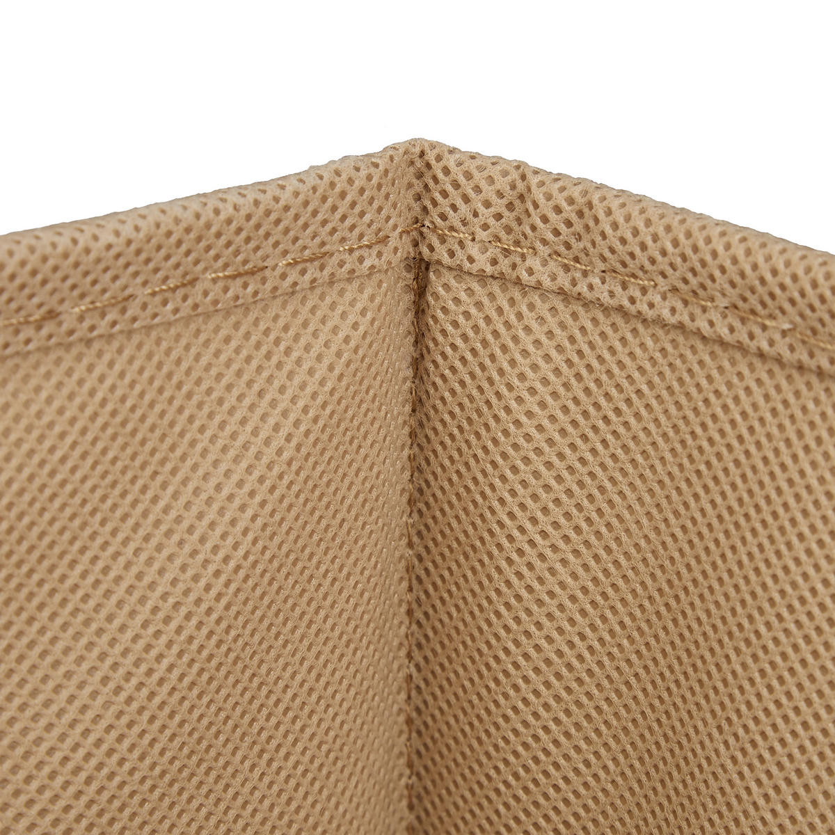 ÚLOŽNÝ koš - béžová, dřevo/textil (31/14/31cm) - Relaxdays