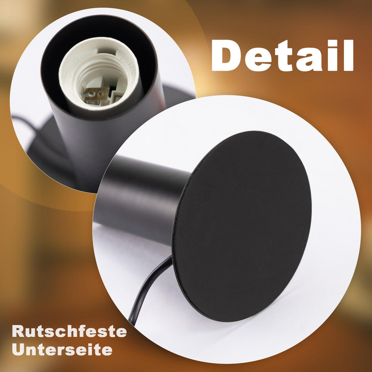 TISCHLEUCHTE Naughton - Schwarz, Metall (13/13/15cm) - Nettlife