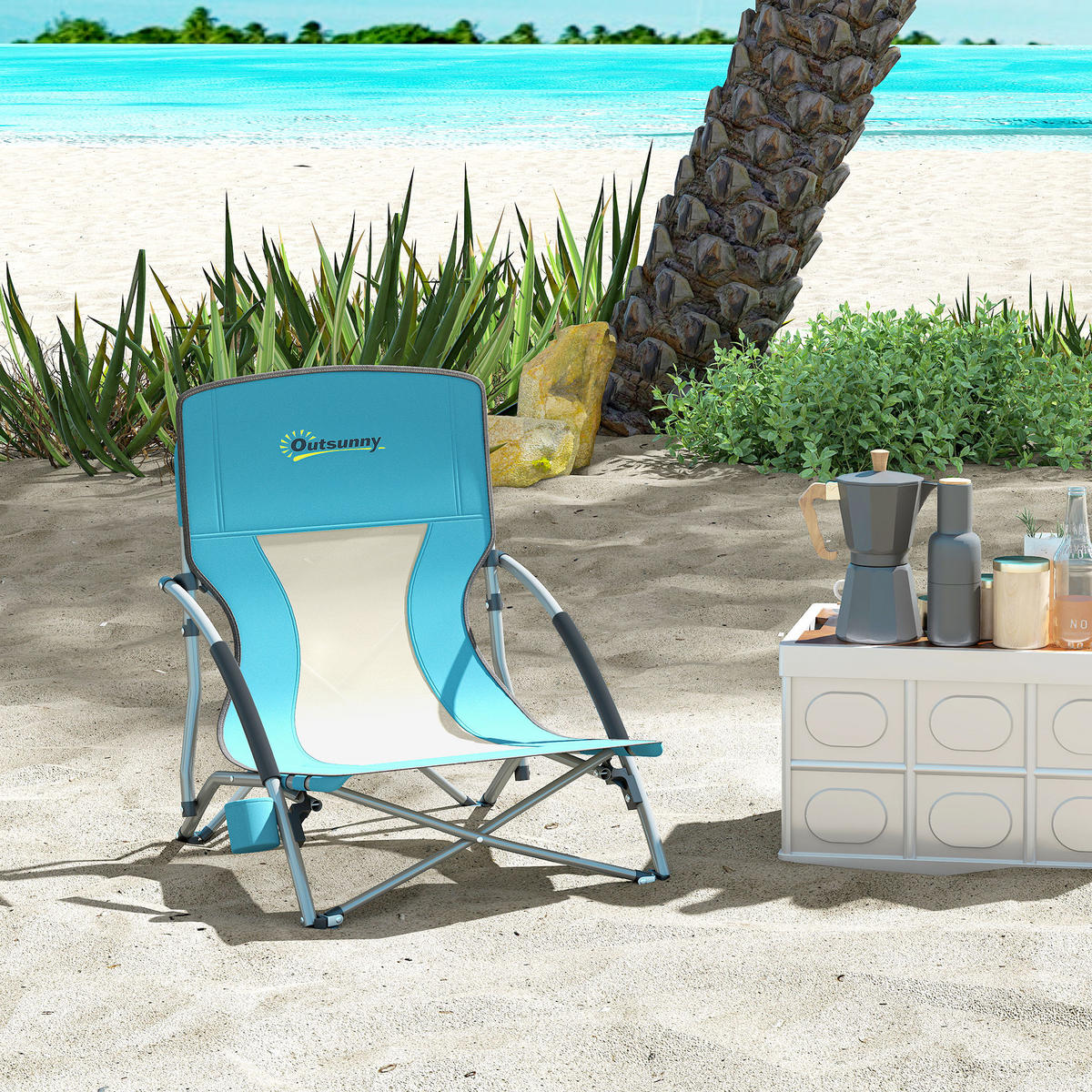 GARTENLIEGE Blau 1 Stück - Blau, Textil (55/62/58cm) - GiPP
