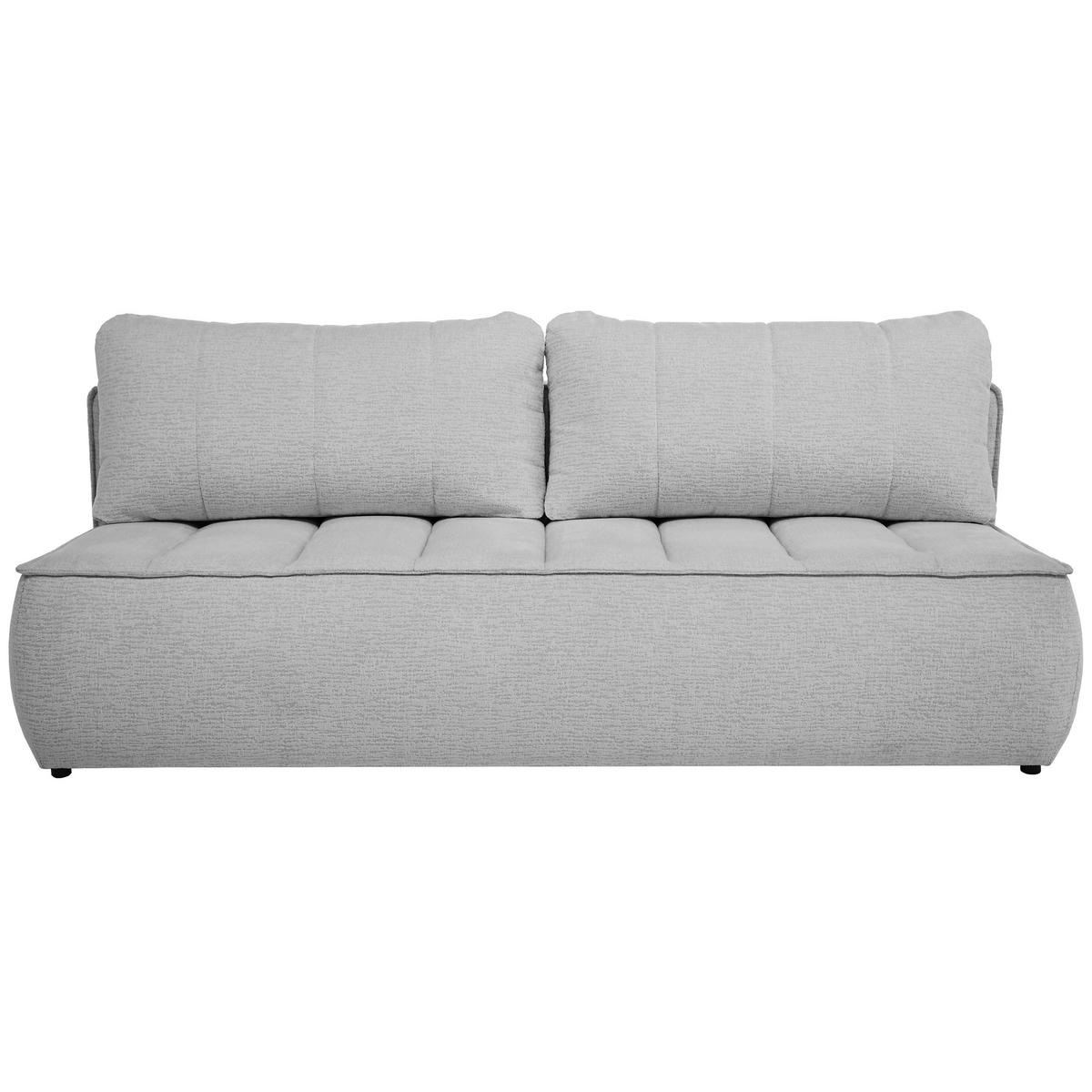 SCHLAFOSOFA Doris mit Schlaffunktion und Bettkasten, DL-System, Hellgrau - Hellgrau, Textil (210/88/100cm) - Beautysofa