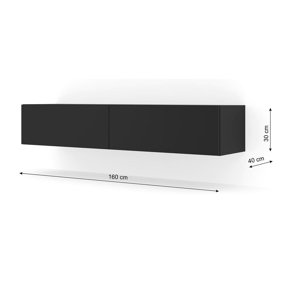TV ORMARIĆ Bali Mat crna - crna, drvni materijal (160/30/40cm) - Petits-meubles