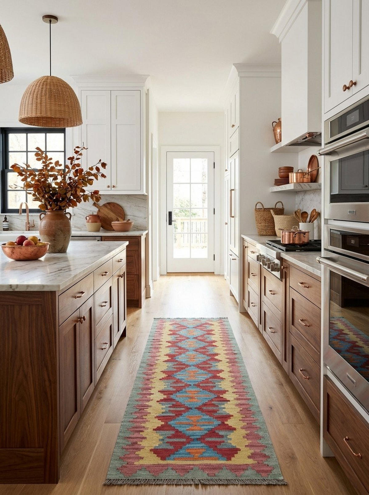 HANDWEBTEPPICH Kelim Gashgai Rot 195/59 cm Schurwolle - Rot, Textil (59/195cm) - Looma