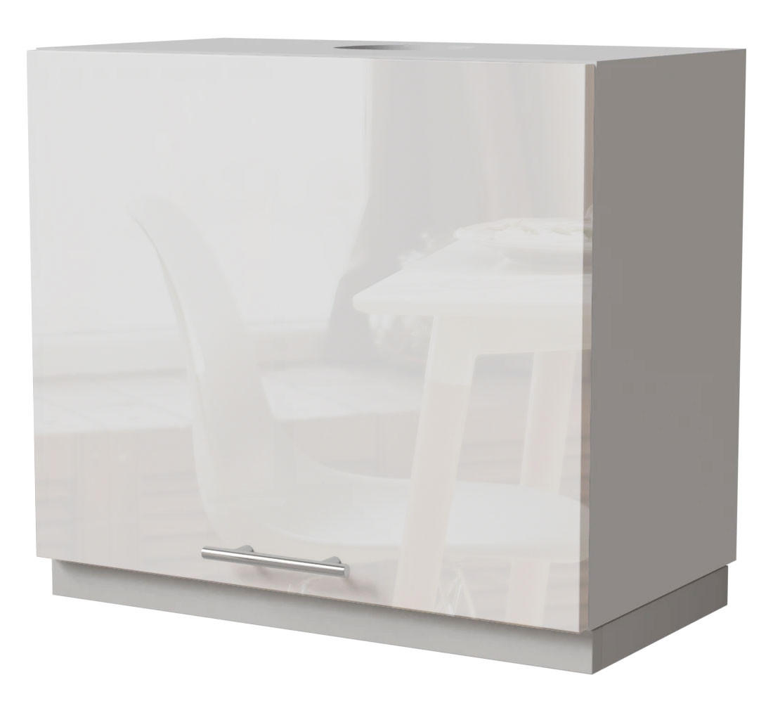 WRASENSCHRANK Essen W8/60 Weiß Hochglanz / Weiß Matt 60 / 32,5 / 50cm - Weiß Hochglanz/Weiß, Holz/Holzwerkstoff (60/50/32.5cm) - Feldmann-Wohnen