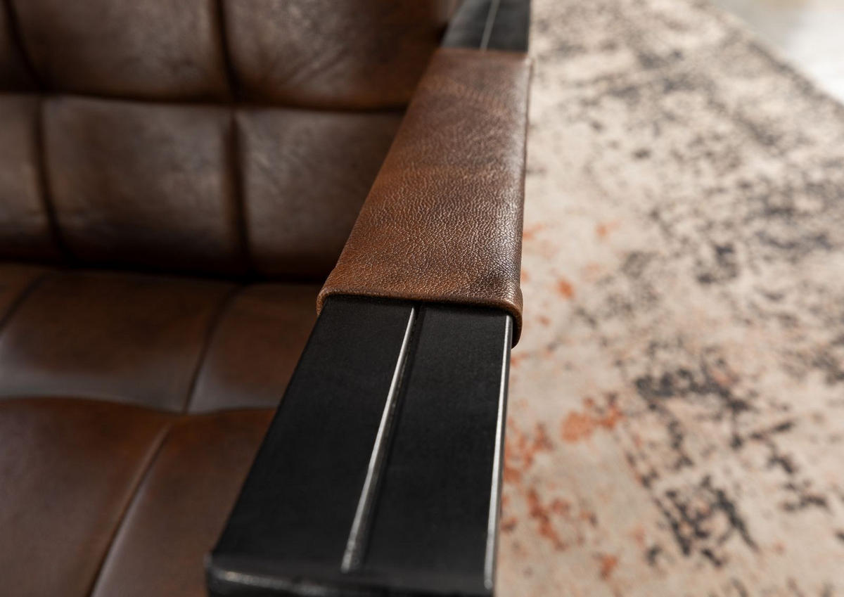 SESSEL Echtleder 64x76x83 braun IRON LABEL #14 - Braun, Leder (64/83/76cm) - Massivmoebel24