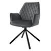 DREHSTUHL Samt Anthrazit - Anthrazit, Metall (63/90/57cm) - ML-DESIGN