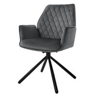 DREHSTUHL Samt Anthrazit - Anthrazit, Metall (63/90/57cm) - ML-DESIGN