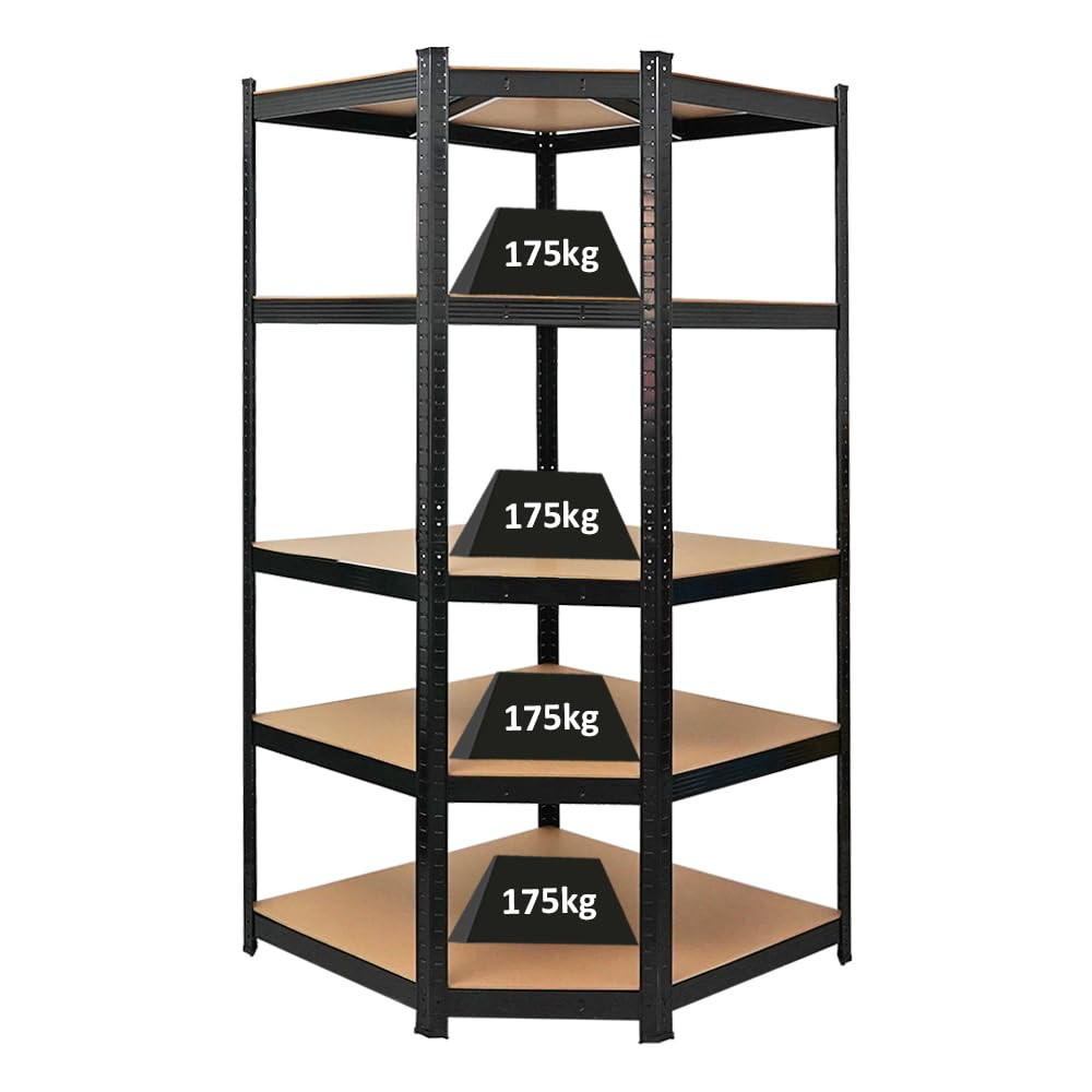 ECKREGAL Ragnar 180x90x60 cm Fachlast 175 kg Schwarz - Schwarz, Metall (90/180/60cm) - PROREGAL