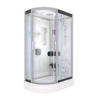 DUSCHE Duschkabine D60-70T1L-EC Weiß 120x80 - Weiß, Glas/Kunststoff (120/80/215cm) - AcquaVapore by Sandra Jentho