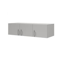 AUFSATZSCHRANK BRISSO BRN2 150/40/60,5 cm in Platingrau mit Metallgriffen - Grau, Holzwerkstoff/Metall (150/40/61cm) - Deine Möbel 24