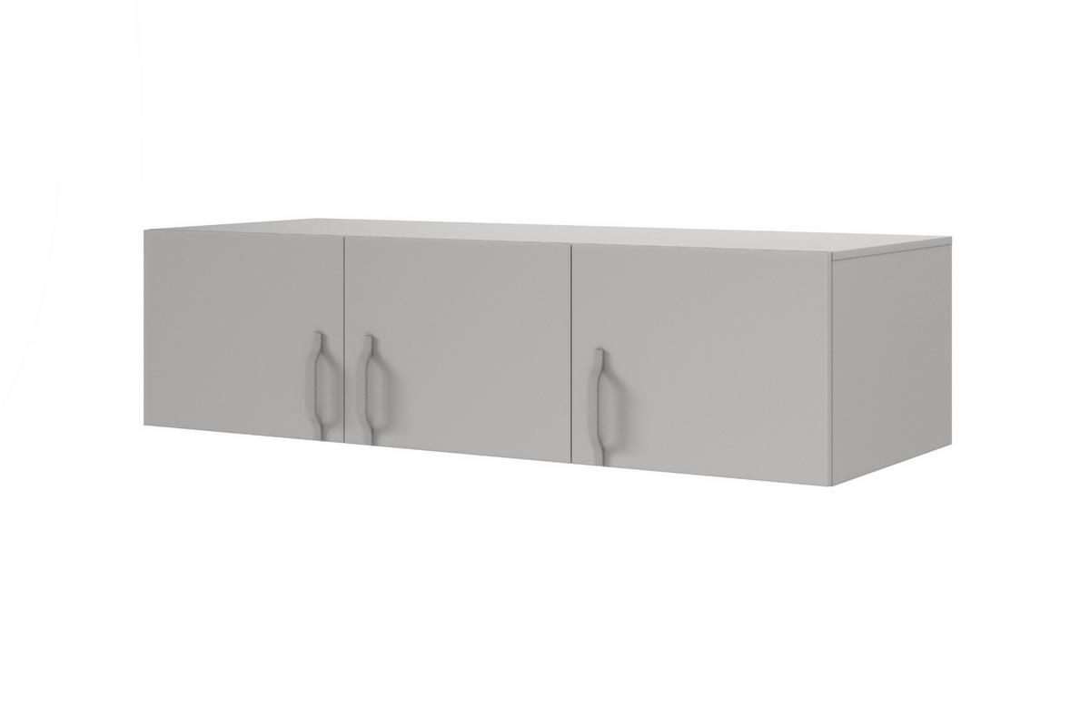 AUFSATZSCHRANK BRISSO BRN2 150/40/60,5 cm in Platingrau mit Metallgriffen - Grau, Holzwerkstoff/Metall (150/40/61cm) - Deine Möbel 24