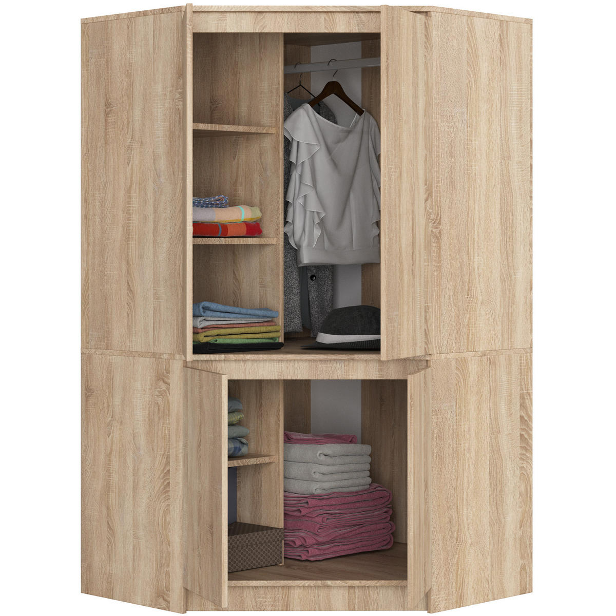 KLEIDERSCHRANK Eiche Sonoma 180/100/50 - Sonoma Eiche, Holzwerkstoff (100/180/50cm) - RAUMHIRSCH FURNITURE