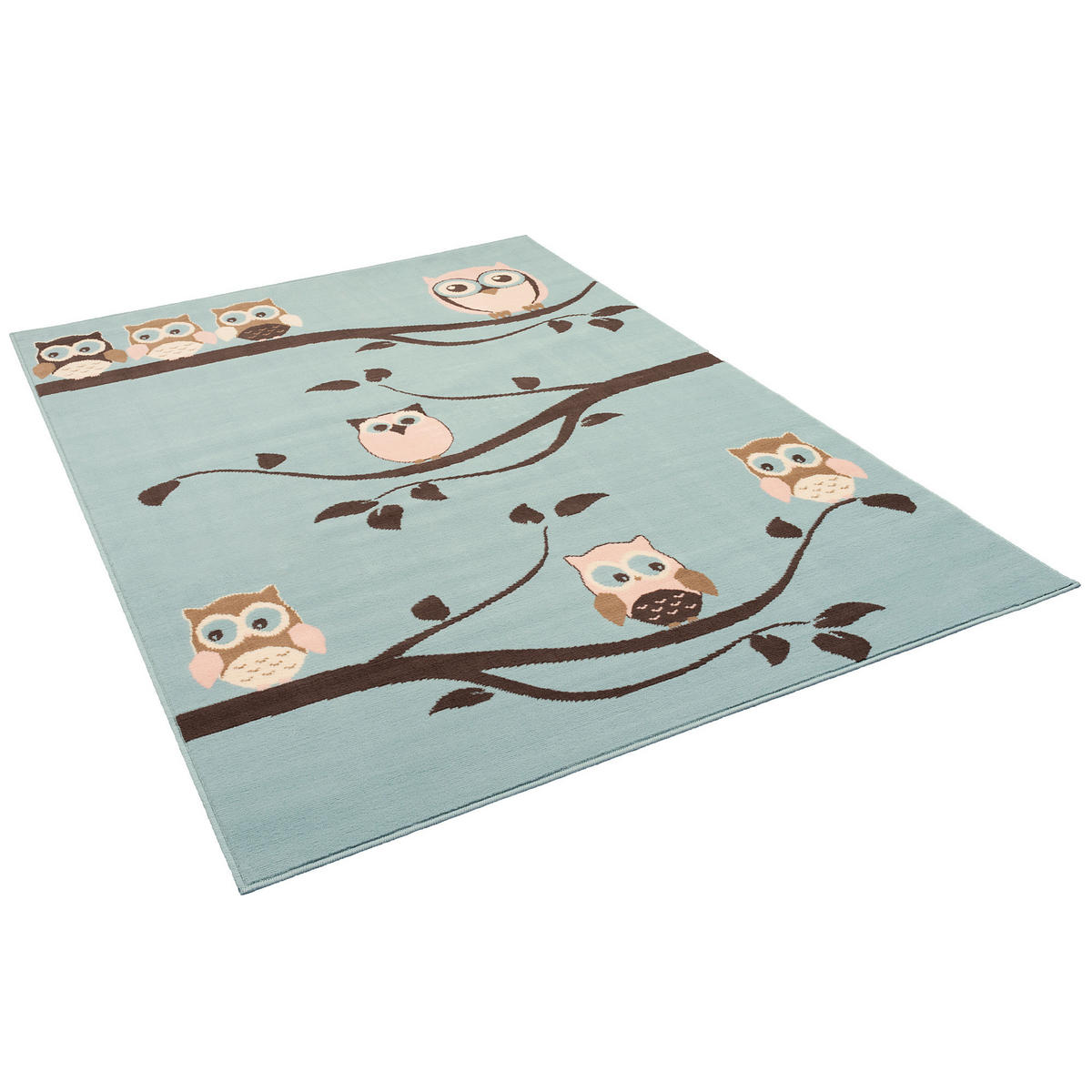 KINDERTEPPICH TRENDLINE EULEN PASTELL - Blau, Textil (160/225cm) - Pergamon