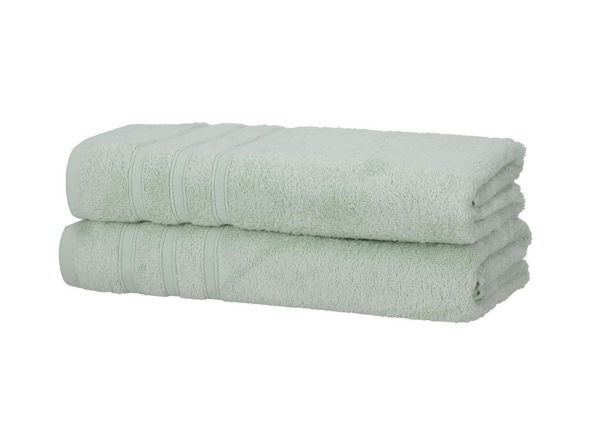 DUSCHTÜCHER 70x140 cm 450g/m2 im 2er Set, Duschtuch Grün - Grün, Textil (70/140cm) - Carpe Sonno