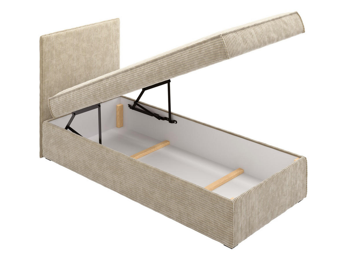 BOXBETT Posi Cord - Creme/Schwarz, Holzwerkstoff/Kunststoff (90/200cm) - MIRJAN24