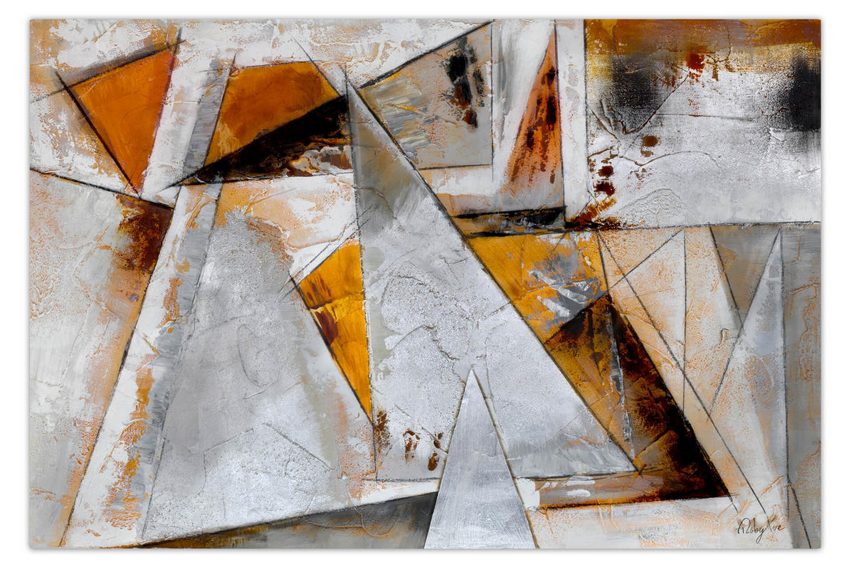 ACRYLBILD HANDGEMALT 120/80 cm - Braun/Grau, Holz/Textil (120/80cm) - KUNSTLOFT