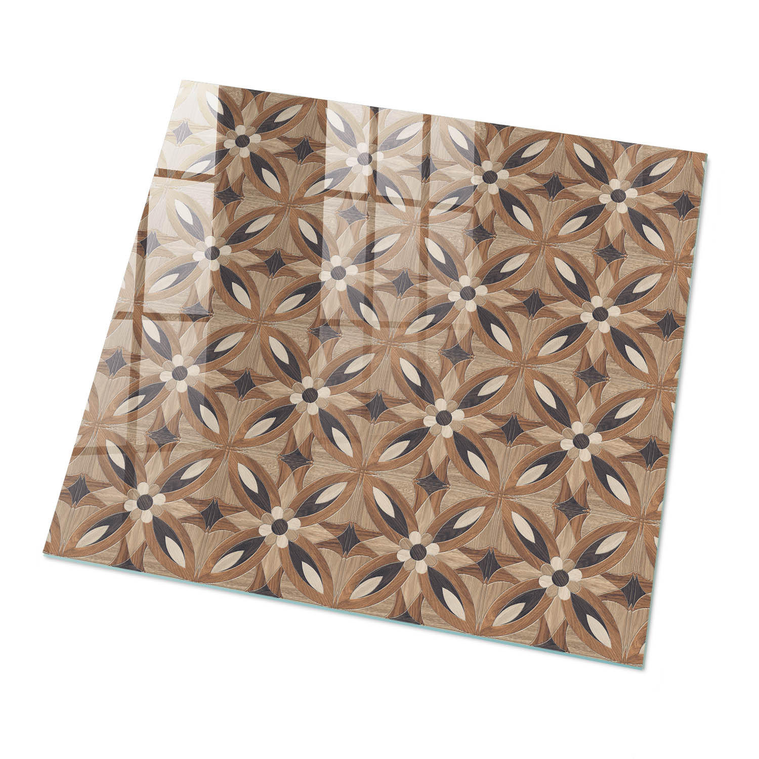 GLASPLATTE 50x50 cm – Geometrisches Mosaik - Grau, Glas (0.4/50/50cm) - ArtPrintCave