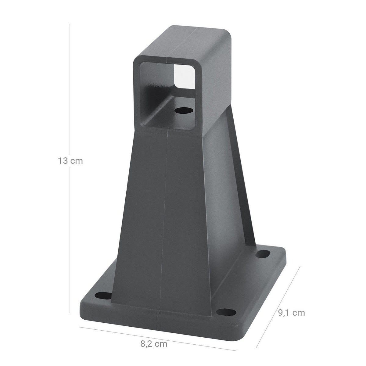 WANDHALTERUNG FÜR SEITENMARKISE - Grau, Kunststoff (8/13/9cm) - Hansiro