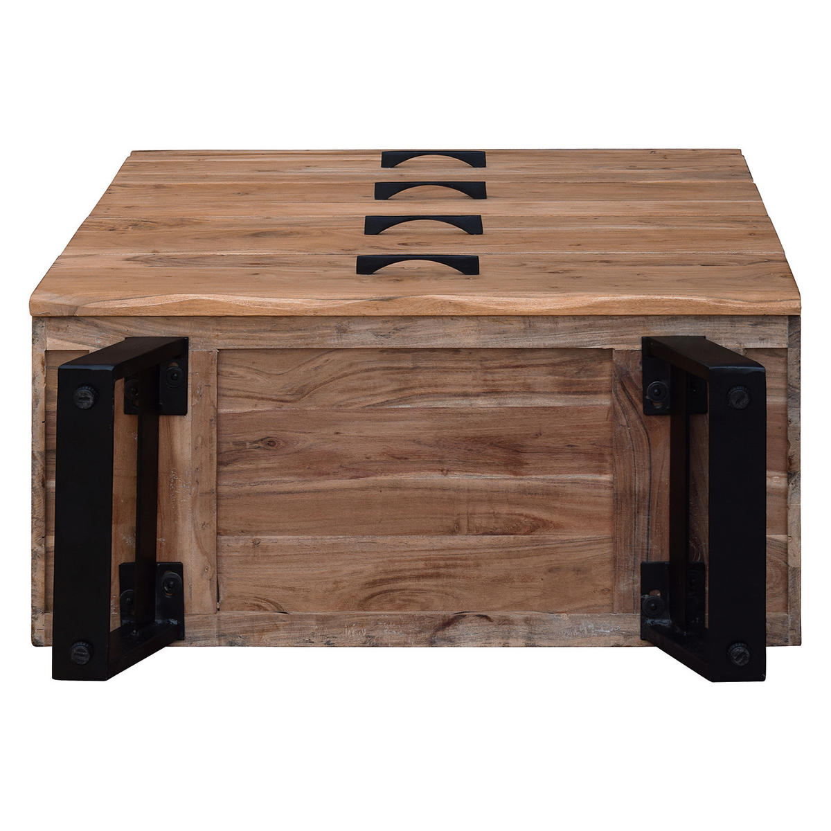 KOMMODE - Akazie massiv / Metall - Akaziefarben, Holz (90/113/43cm) - home24