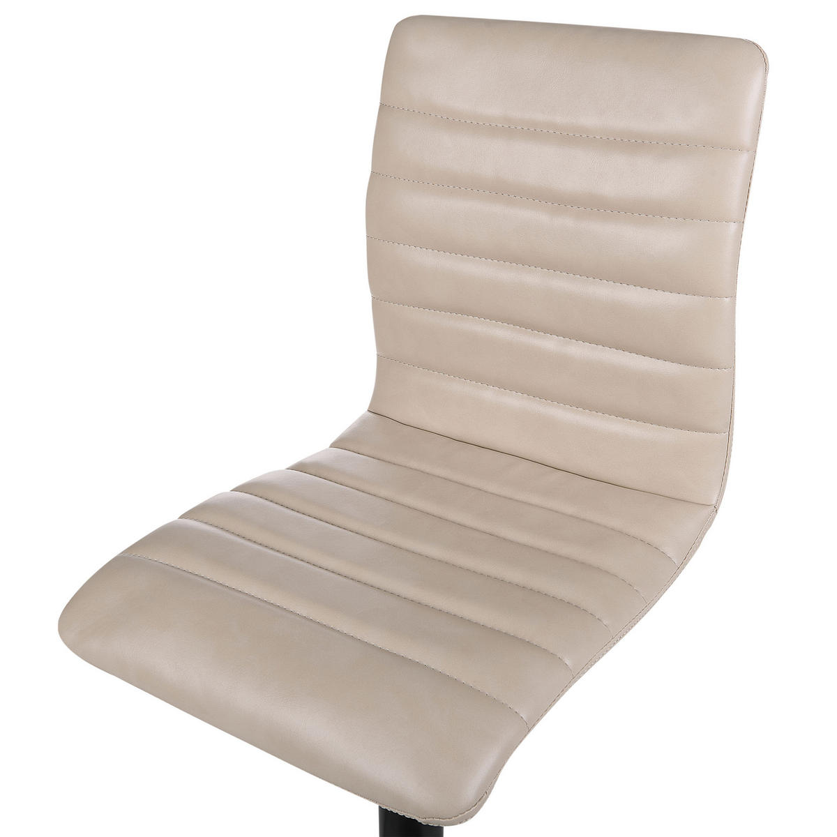 BARHOCKER 2er-Set Kunstleder hellbeige/schwarz höhenverstellbar Lucerne - Beige/Schwarz, Kunststoff (39/49cm) - Beliani