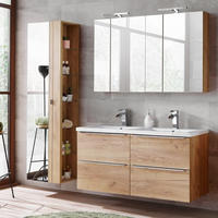 BADMÖBEL-SET 3-TLG. Toskana-56 - Braun, Holzwerkstoff (185/190/46cm) - Lomado