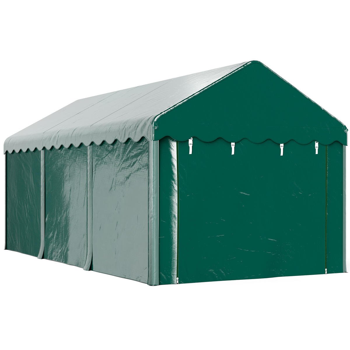 FAHRRADGARAGE DE-16852 3x6m mit 2 Rolltüren Grün - Grün, Metall (300/280/594cm) - ComfortXL