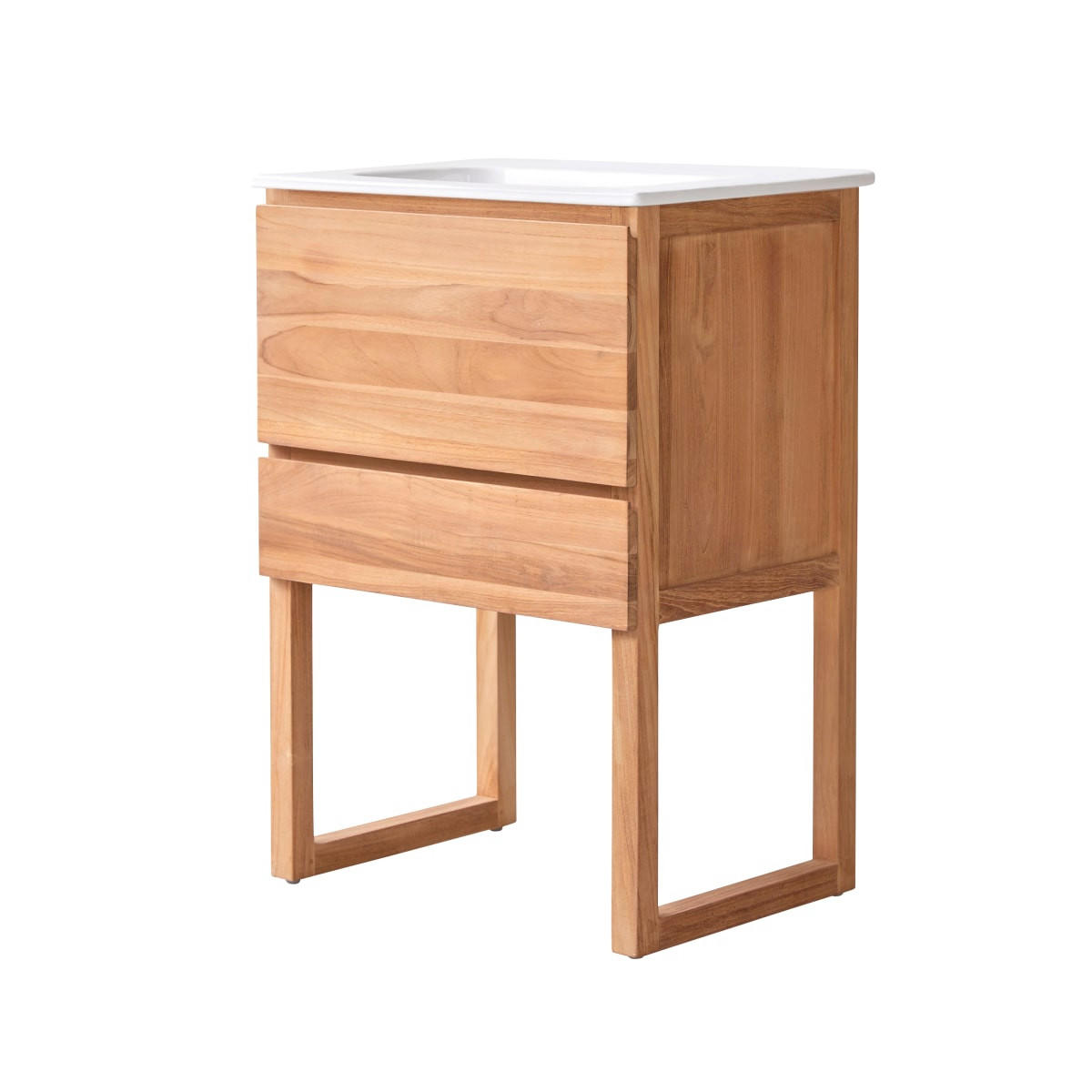 BADEZIMMERMÖBEL Edgar Natur aus Teak - Naturfarben, Holz (60/88/45cm) - Tikamoon