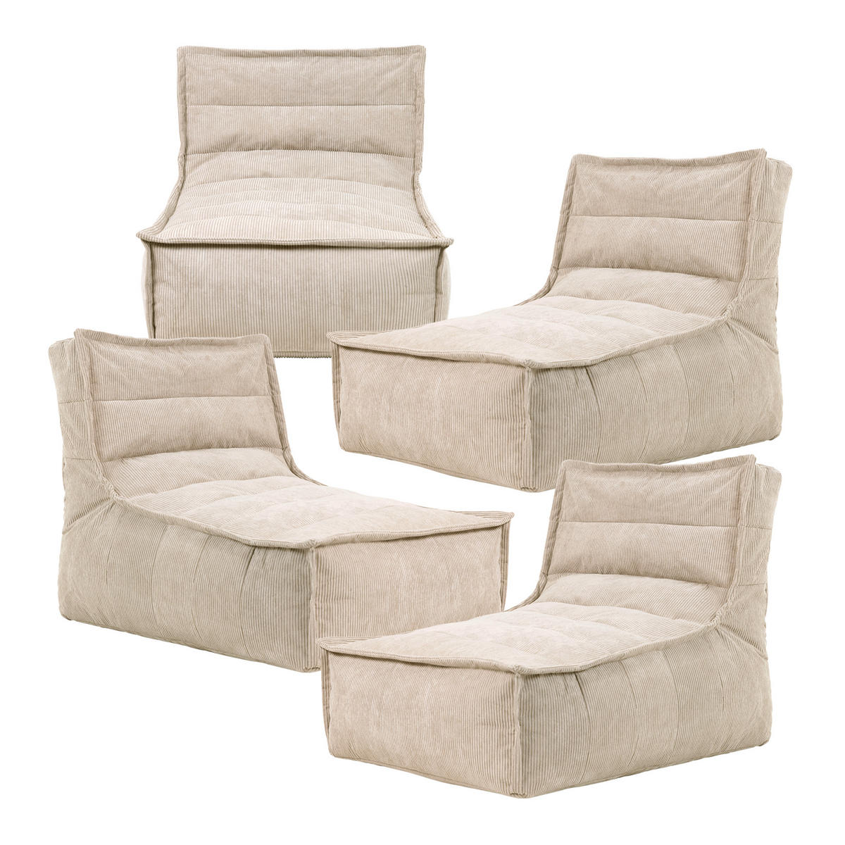 SITZSACK Lounger Dolce - Beige, Kunststoff (304/72/90cm) - icon