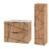 BADMÖBEL 60cm Teren 2er-Set Holz - Braun, Holzwerkstoff (60/50/45.8cm) - Petits-meubles