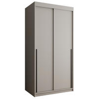 SCHWEBETÜRENSCHRANK 100 cm Breite Kaschmir mit schwarzem Griff - Kaschmir/Schwarz, Holzwerkstoff (100/200/62cm) - Home Collective