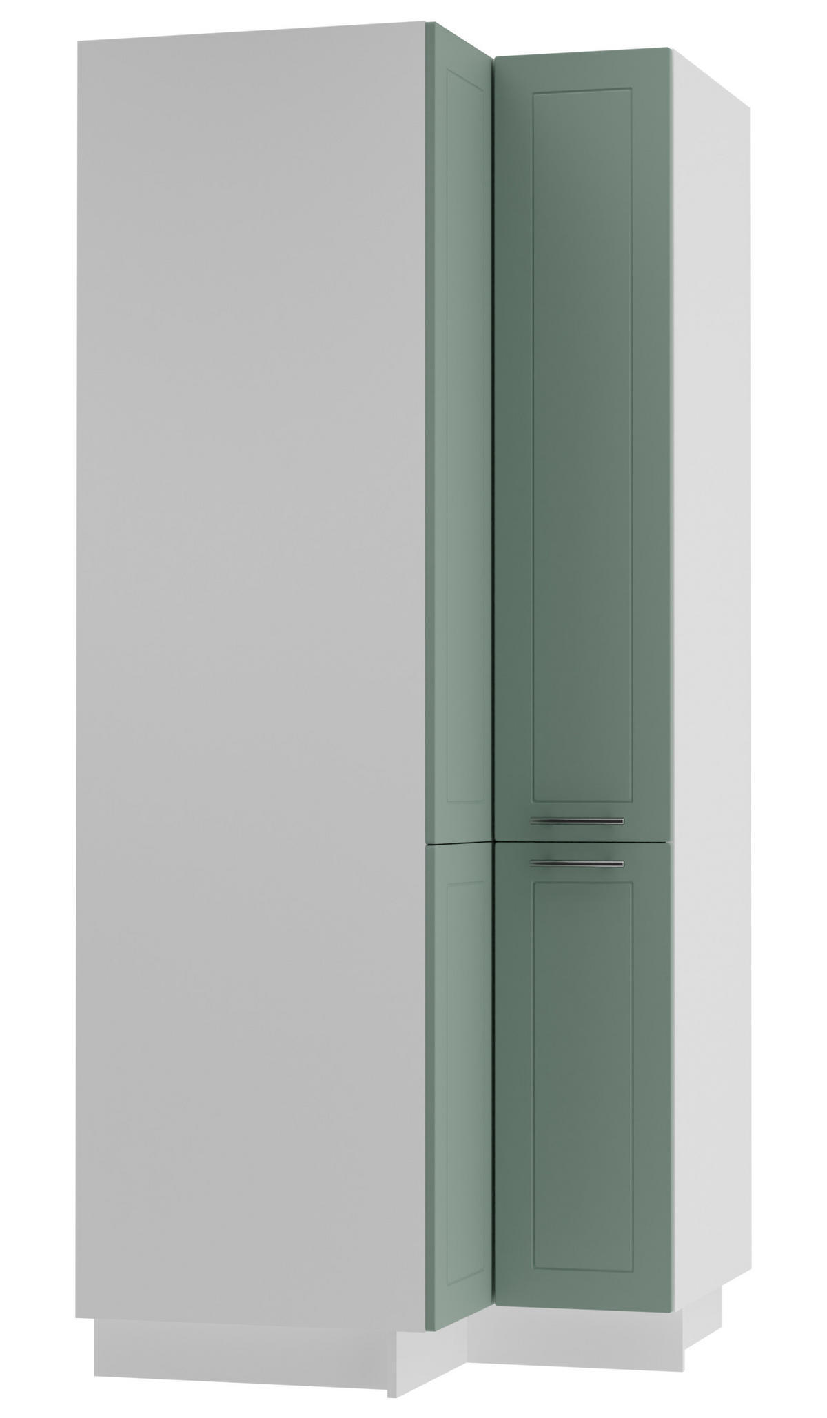 ECKVORRATSSCHRANK Kvantum D24N/207 Weiß / Mint Matt - Weiß/Mintgrün, Holz/Holzwerkstoff (90/207/90cm) - Feldmann-Wohnen