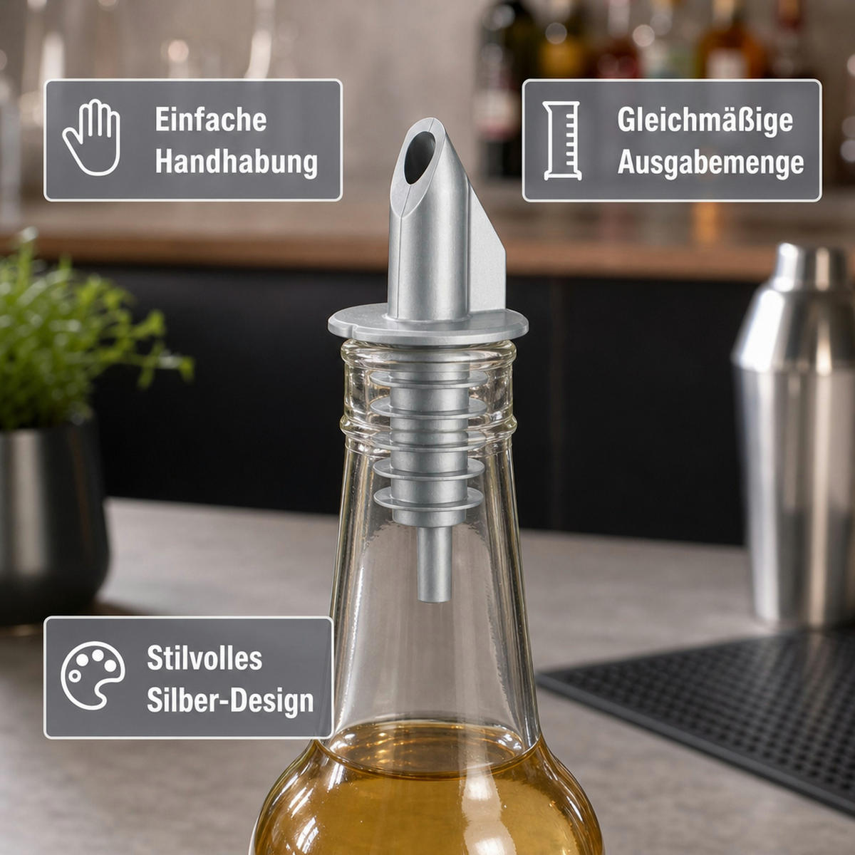 AUSGIESSER - BILLY - Silberfarben, Kunststoff (3.5/7.5/3.5cm) - ich-zapfe