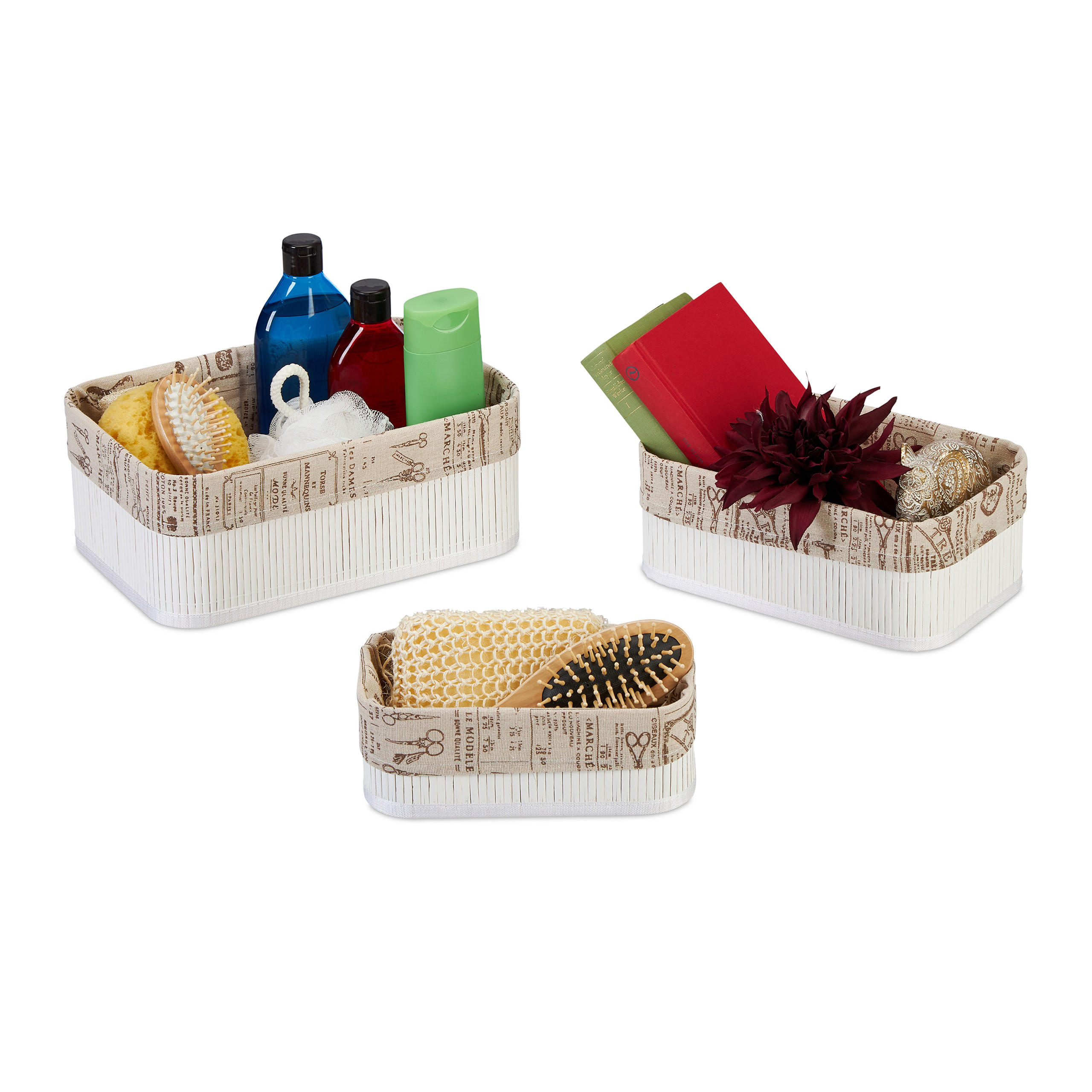 COS Alb Bej Set-3-piese