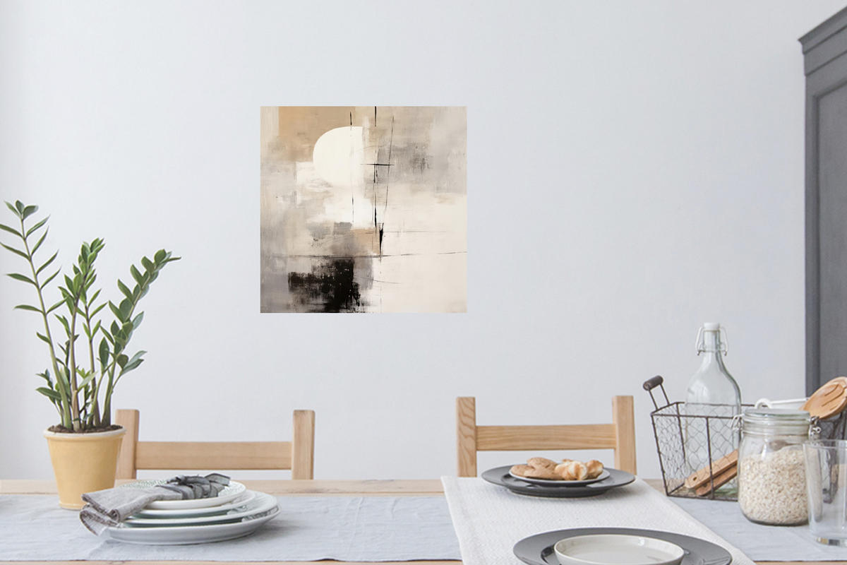 WANDTATTOO Abstrakt - Kunst - Grau 50x50 cm - Hellgrau, Kunststoff (50/50/0.1cm) - MuchoWow